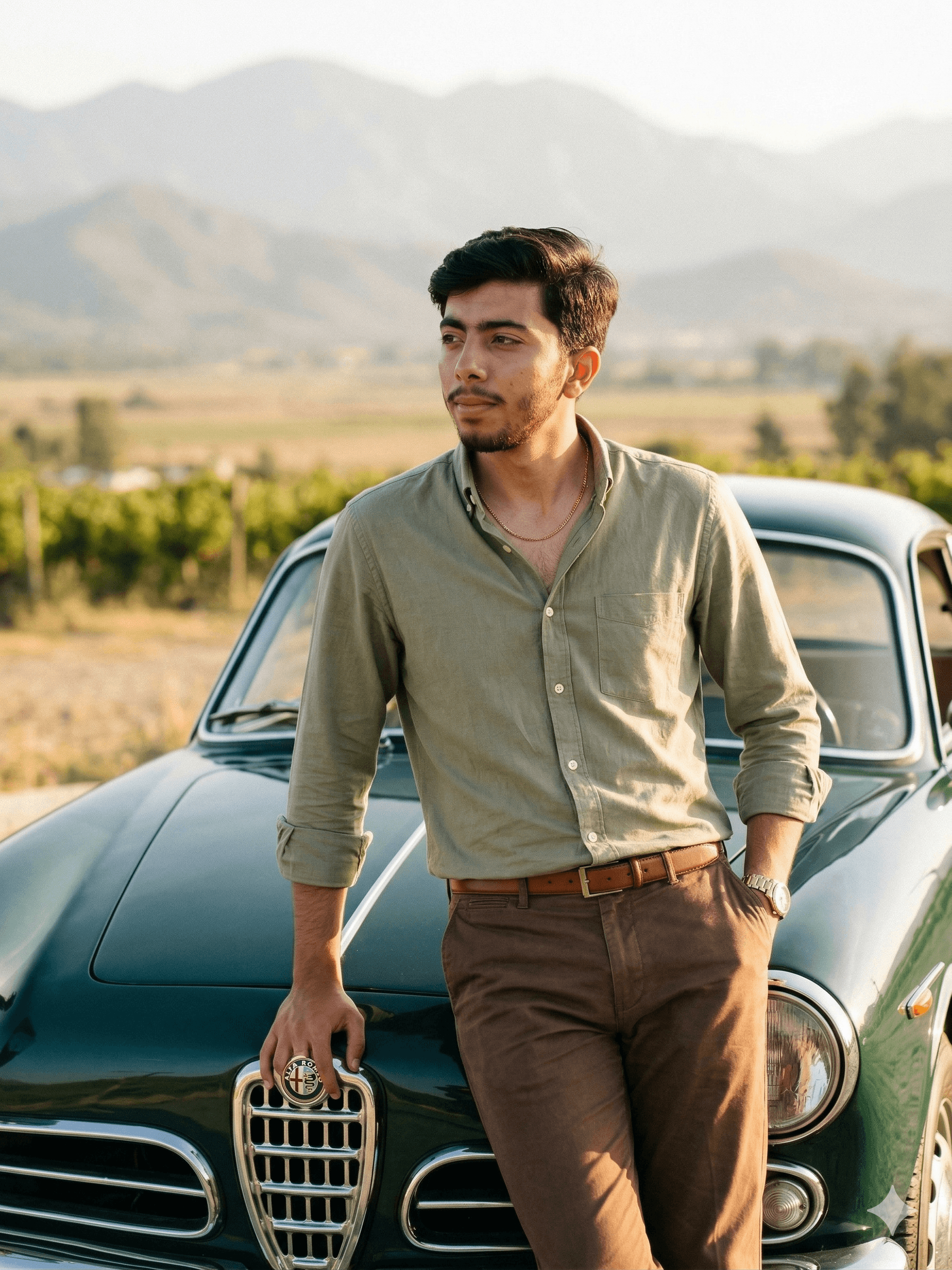 Cinematic Portrait with car