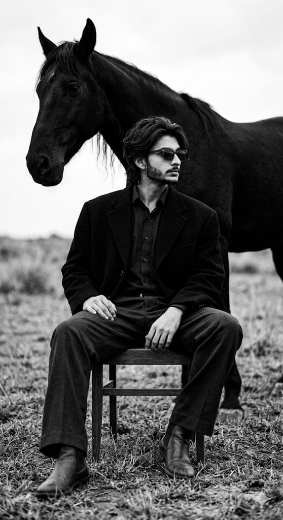 Aesthetic Man With Horse